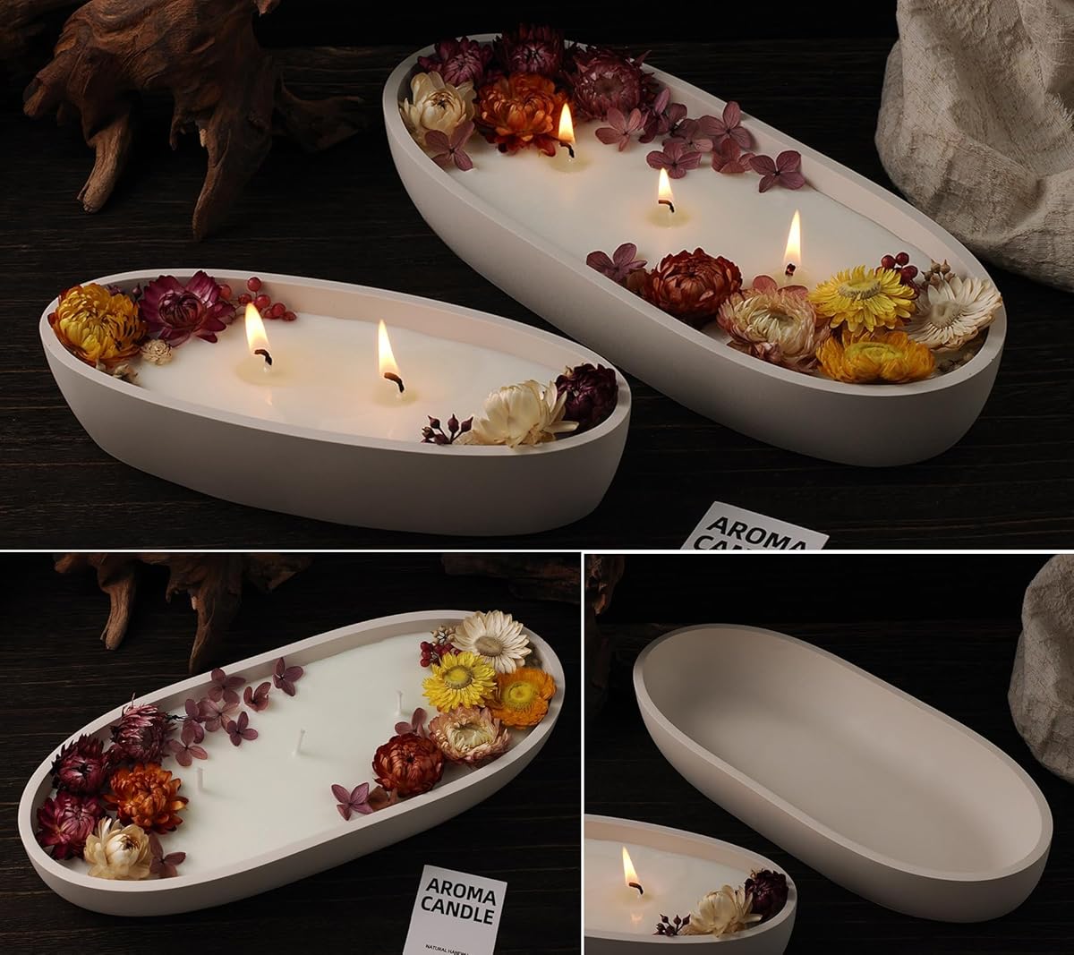 Lyba Mould Oval Boat Jar Resin Candle Silicone Mould - Bakeware India