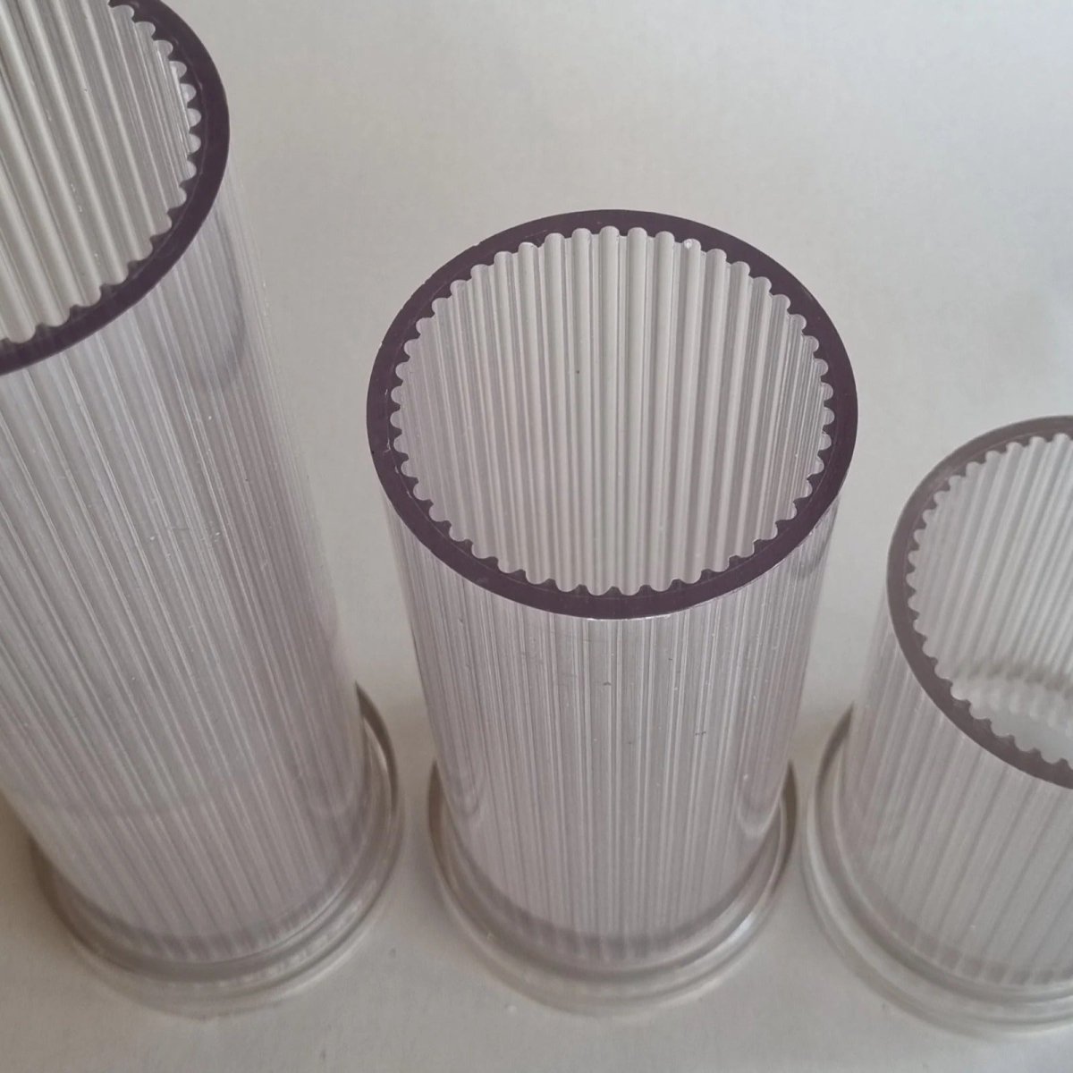 Lyba Mould Vertical Striped Cylindrical Polycarbonate Candle Mould (select Size) - Bakeware India