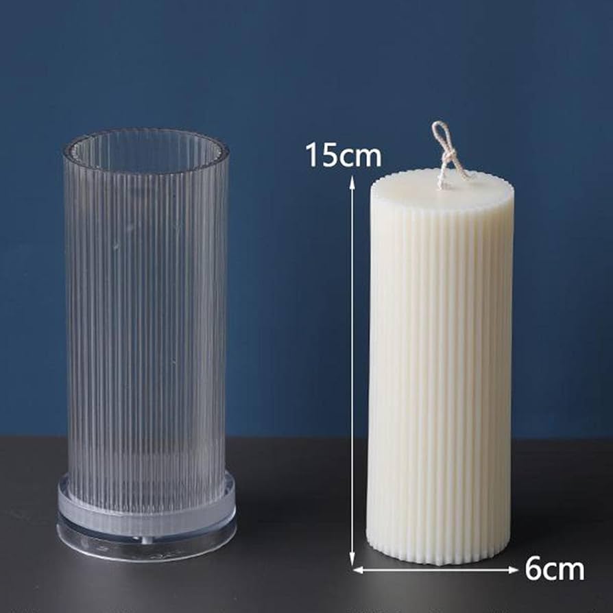 Lyba Mould Vertical Striped Cylindrical Polycarbonate Candle Mould (select Size) - Bakeware India