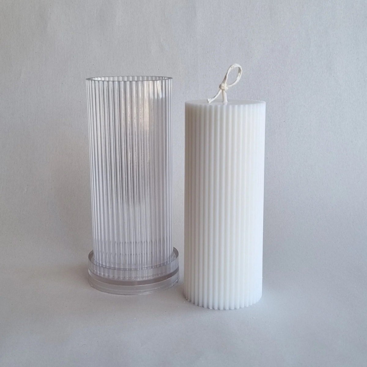 Lyba Mould Vertical Striped Cylindrical Polycarbonate Candle Mould (select Size) - Bakeware India