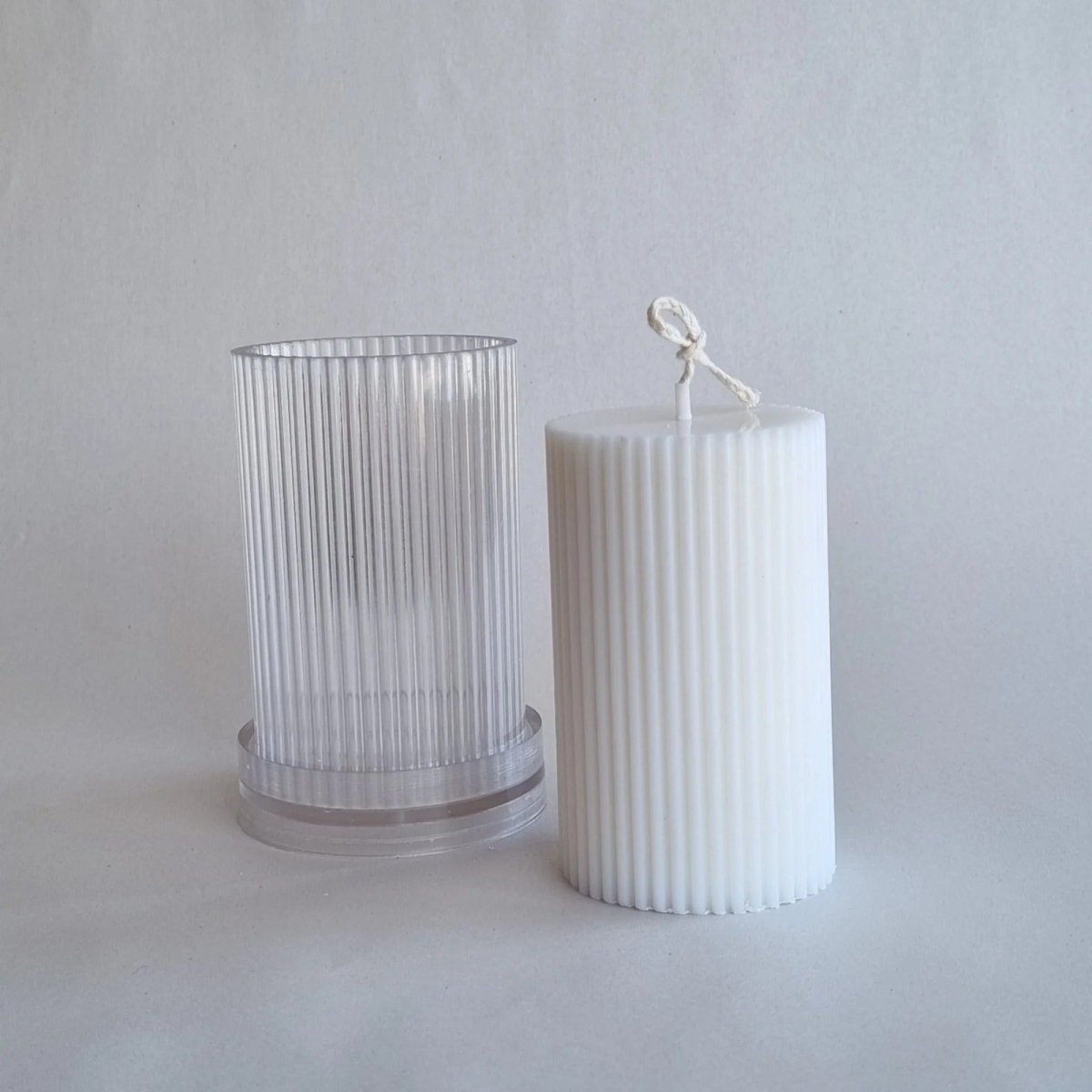 Lyba Mould Vertical Striped Cylindrical Polycarbonate Candle Mould (select Size) - Bakeware India