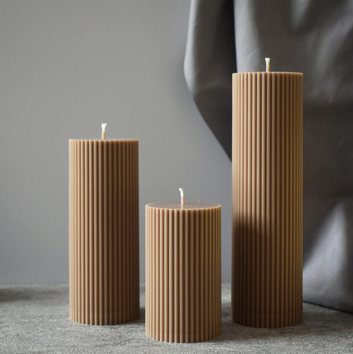 Lyba Mould Vertical Striped Cylindrical Polycarbonate Candle Mould (select Size) - Bakeware India