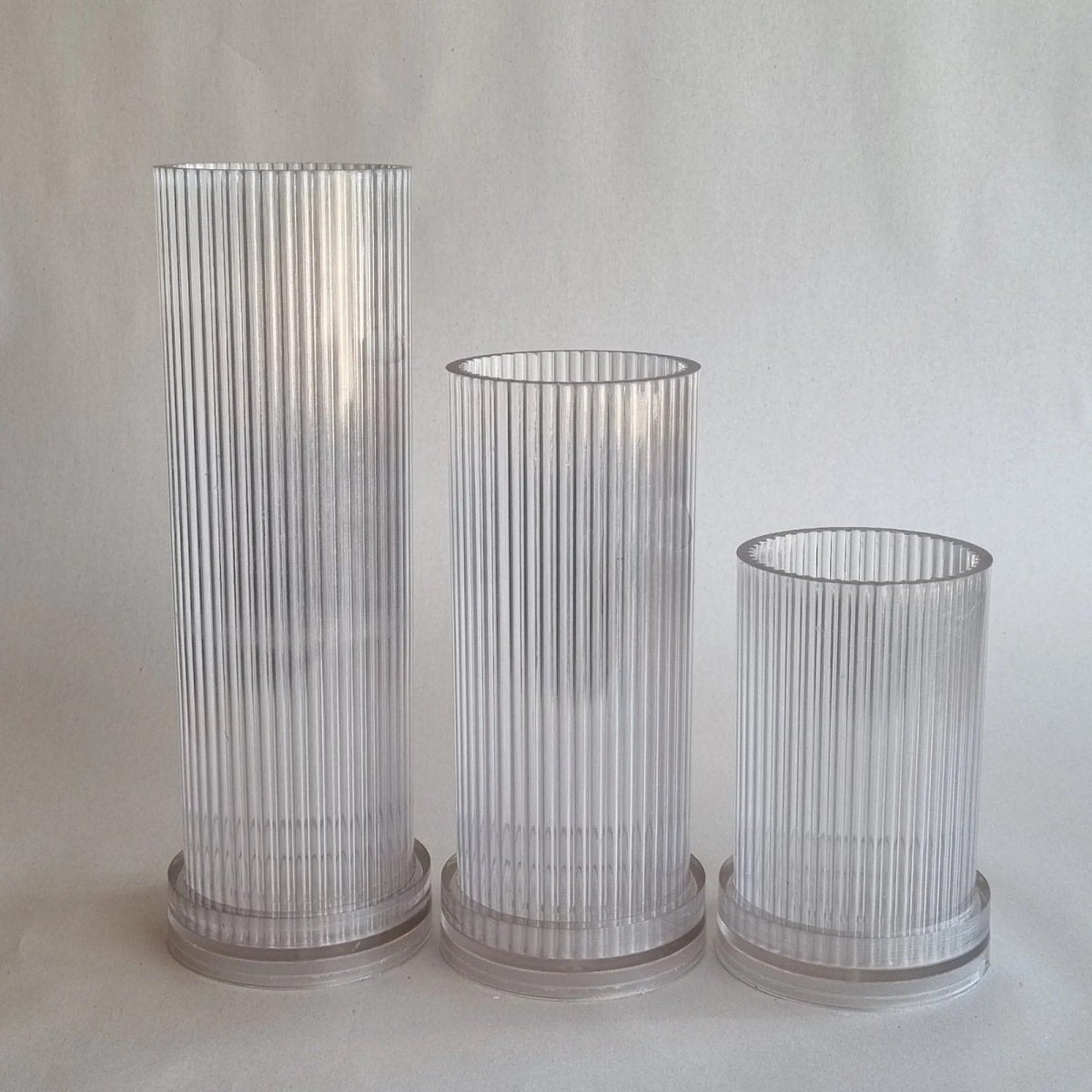 Lyba Mould Vertical Striped Cylindrical Polycarbonate Candle Mould (select Size) - Bakeware India