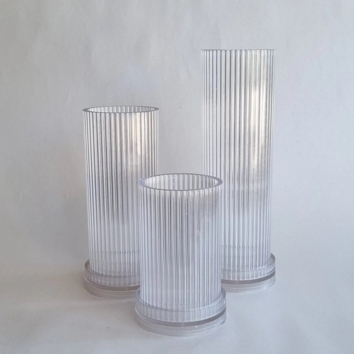 Lyba Mould Vertical Striped Cylindrical Polycarbonate Candle Mould (select Size) - Bakeware India