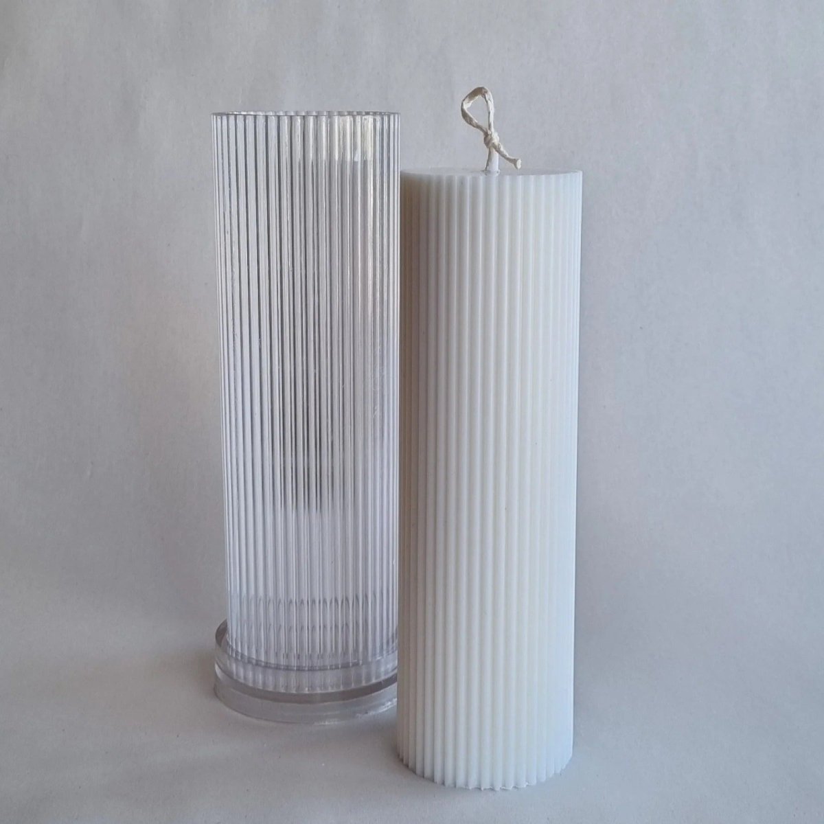 Lyba Mould Vertical Striped Cylindrical Polycarbonate Candle Mould (select Size) - Bakeware India