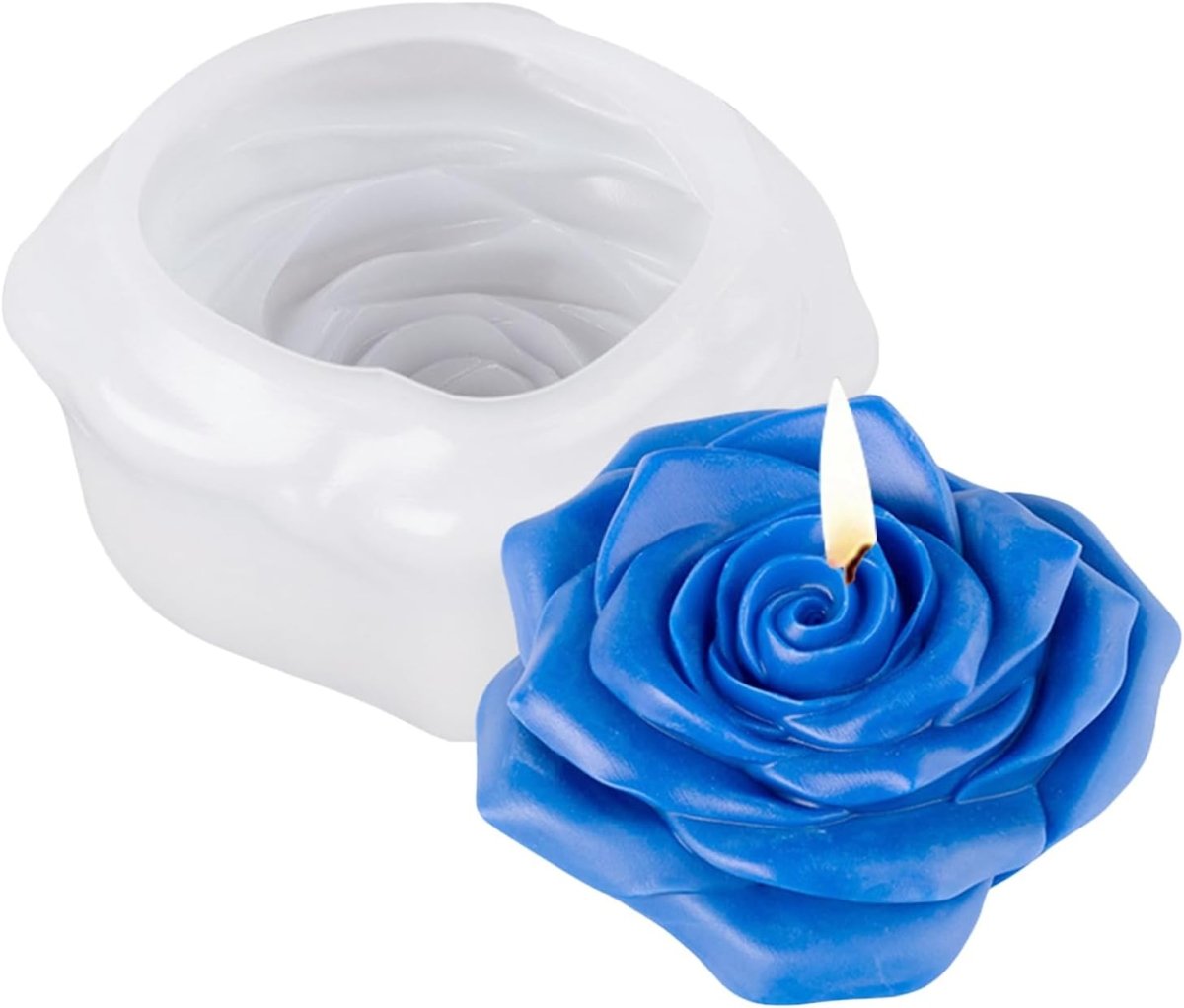 Lyba Moulds 3D Bloom Rose Flower Silicone Candle Mould - Bakeware India