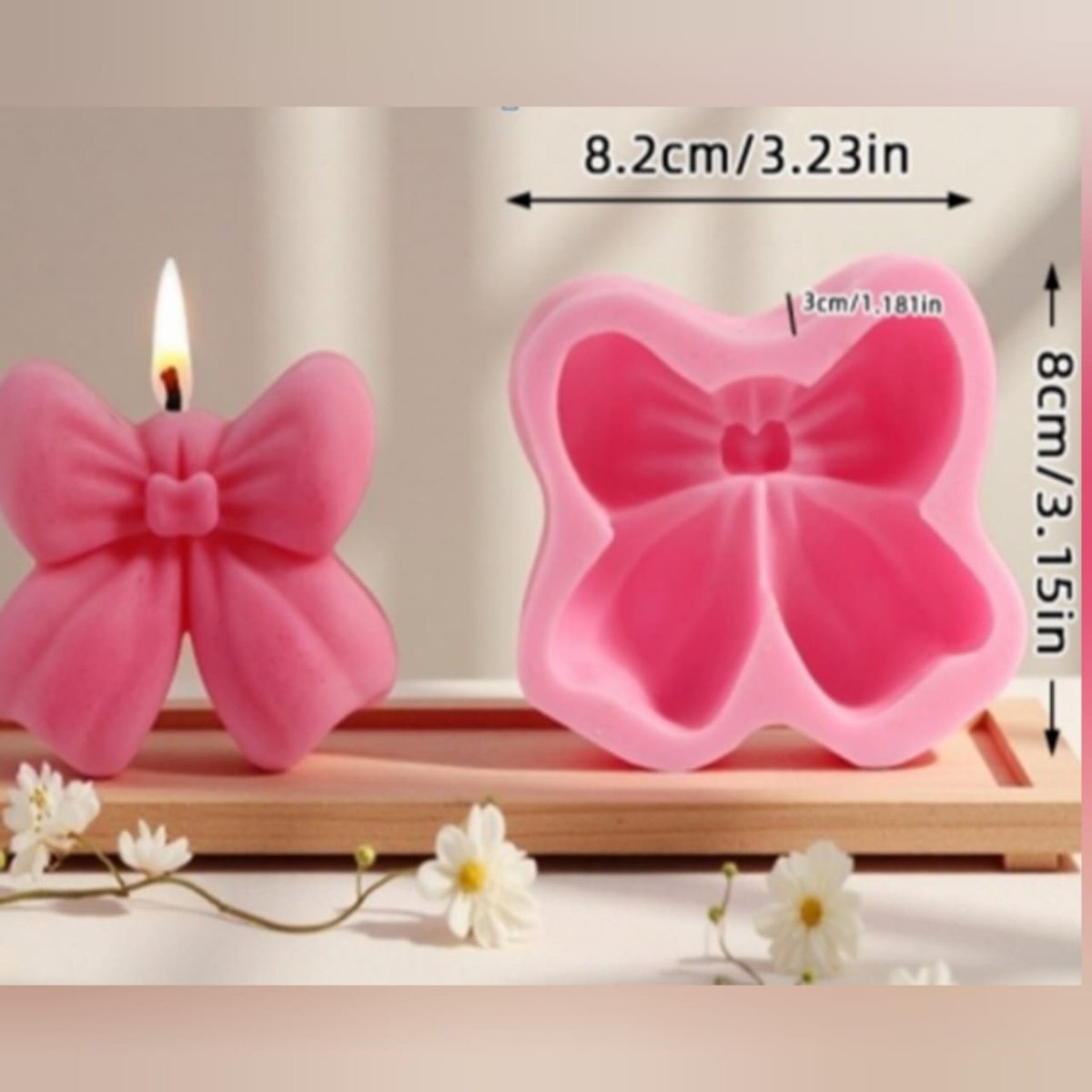 Lyba Moulds 3D Bow Chocolate Candle Silicone Mould - Bakeware India