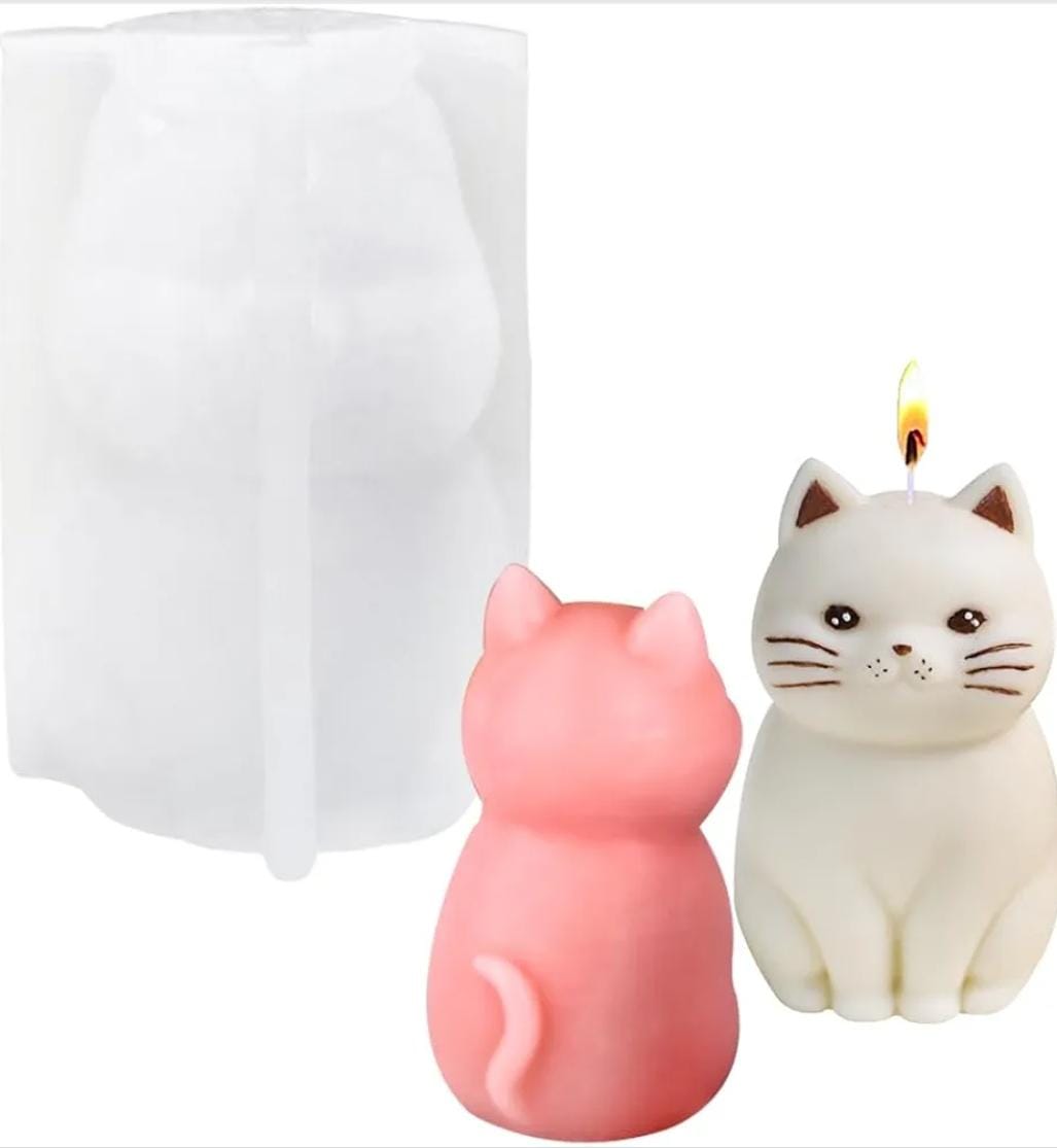 Lyba Moulds 3D Cat Chocolate Candle Silicone Mould - Bakeware India