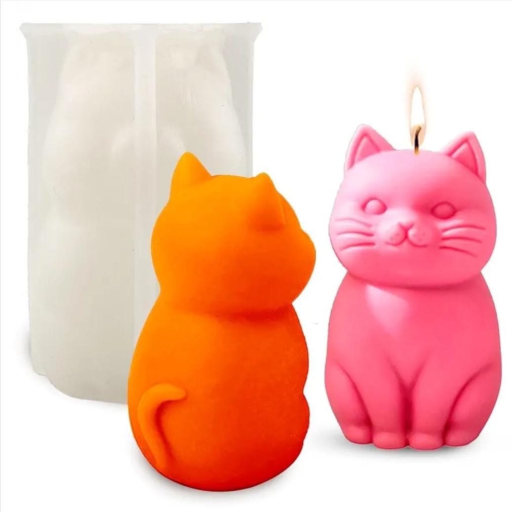 Lyba Moulds 3D Cat Chocolate Candle Silicone Mould - Bakeware India