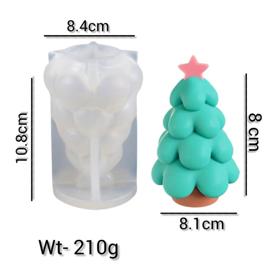 Lyba Moulds 3D Christmas Star Tree Chocolate Candle Silicone Mould - Bakeware India