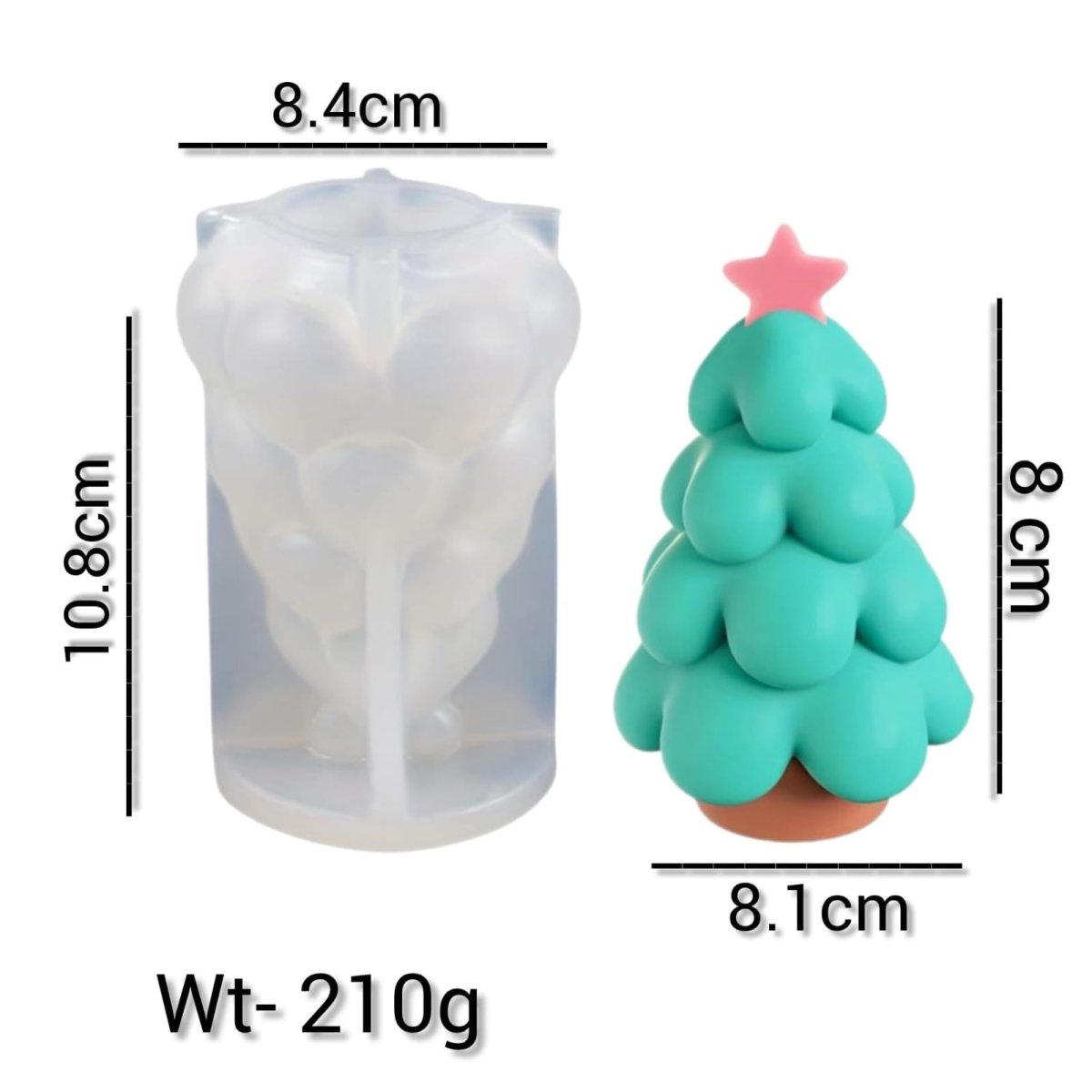 Lyba Moulds 3D Christmas Star Tree Chocolate Candle Silicone Mould - Bakeware India