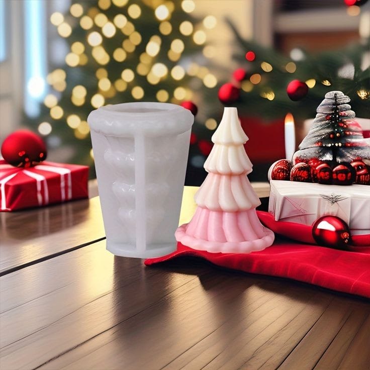 Lyba Moulds 3D Christmas Tree Chocolate Candle Silicone Mould - Bakeware India