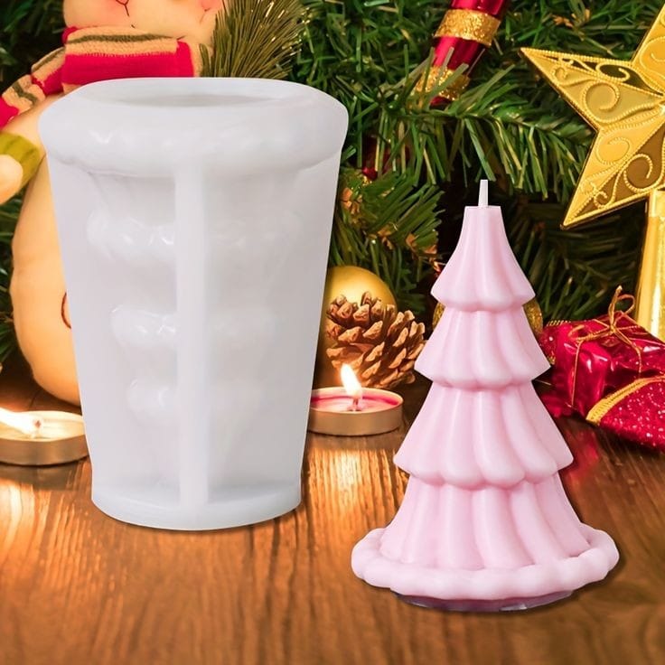 Lyba Moulds 3D Christmas Tree Chocolate Candle Silicone Mould - Bakeware India