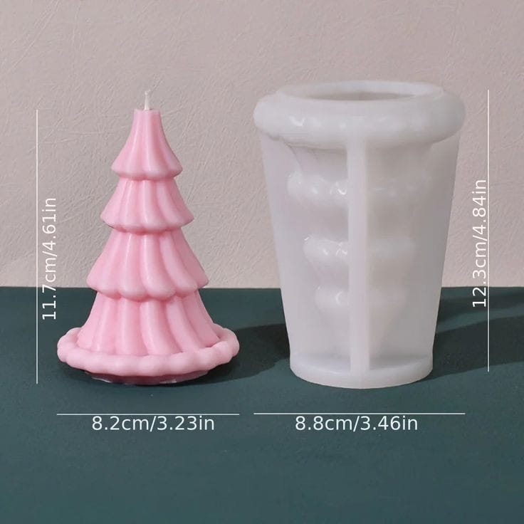 Lyba Moulds 3D Christmas Tree Chocolate Candle Silicone Mould - Bakeware India