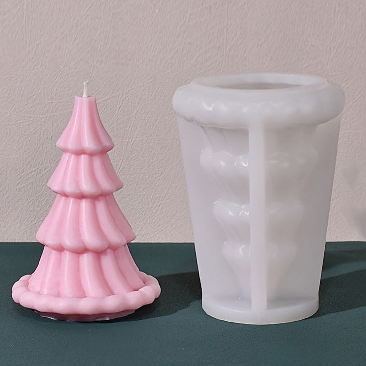 Lyba Moulds 3D Christmas Tree Chocolate Candle Silicone Mould - Bakeware India