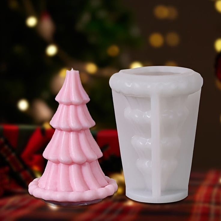 Lyba Moulds 3D Christmas Tree Chocolate Candle Silicone Mould - Bakeware India