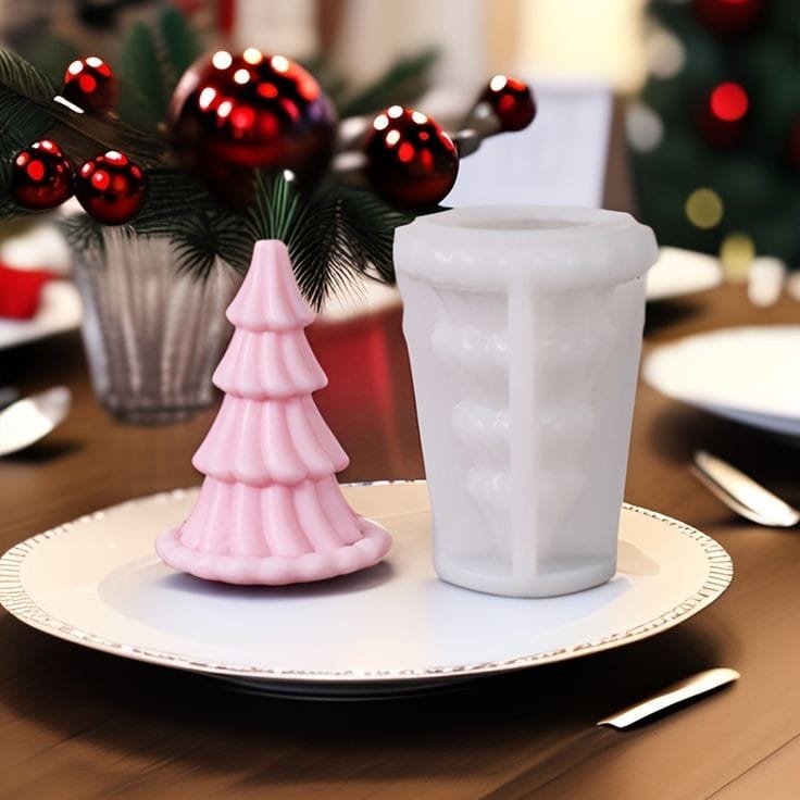 Lyba Moulds 3D Christmas Tree Chocolate Candle Silicone Mould - Bakeware India