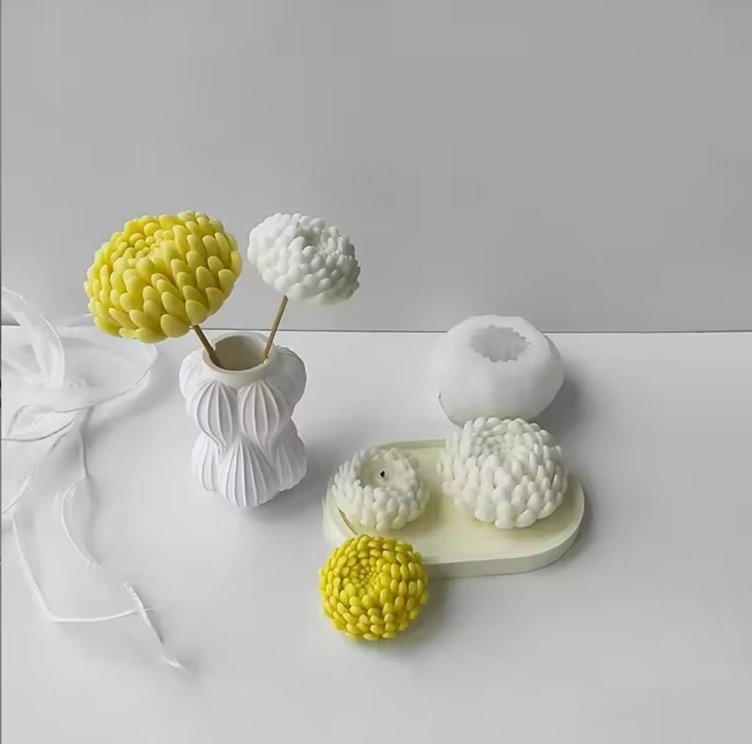 Lyba moulds 3D Chrysanthemum Flower Silicone Mould for Candle Chocolate - Bakeware India
