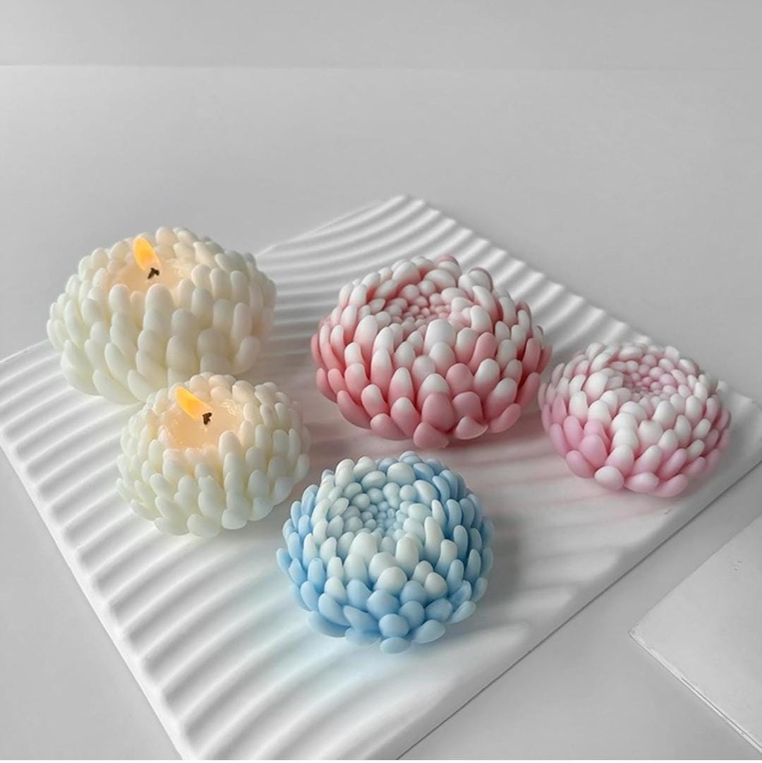 Lyba moulds 3D Chrysanthemum Flower Silicone Mould for Candle Chocolate - Preorder 25th Feb Dispatch - Bakeware India