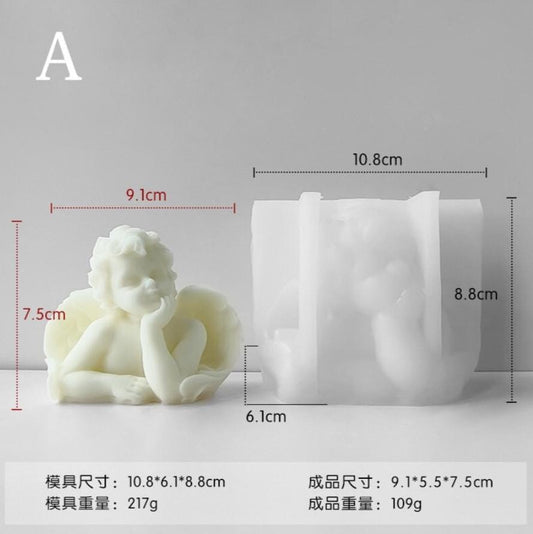 Lyba moulds 3D Cute Baby Angel Candle Silicone Mould - Bakeware India