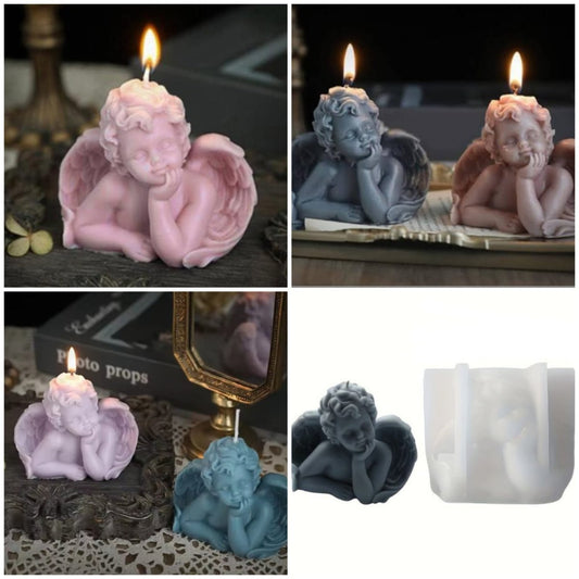 Lyba moulds 3D Cute Baby Angel Candle Silicone Mould - Bakeware India