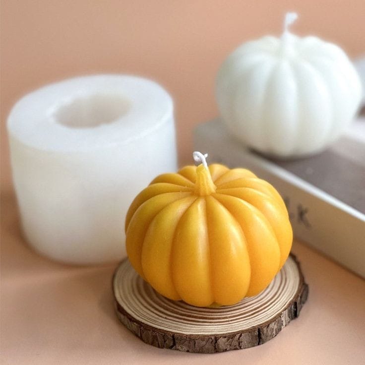 Lyba Moulds 3D Cute Pumpkin Candle Chocolate Silicone Mould - Bakeware India