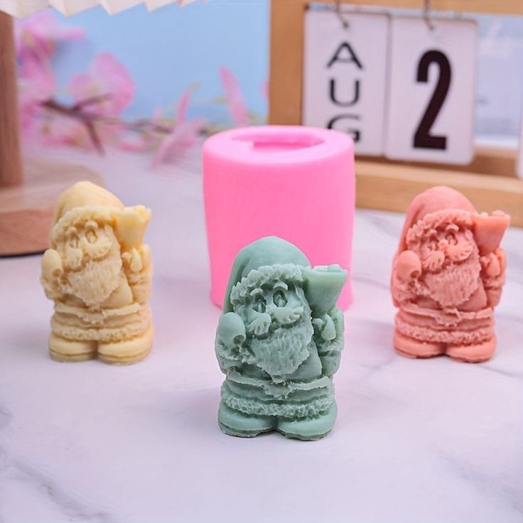 Lyba Moulds 3D Cute Santa Claus Candle Silicone Mould - Bakeware India