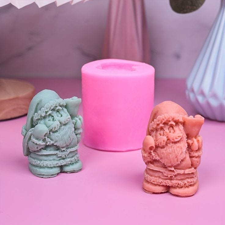 Lyba Moulds 3D Cute Santa Claus Candle Silicone Mould - Bakeware India