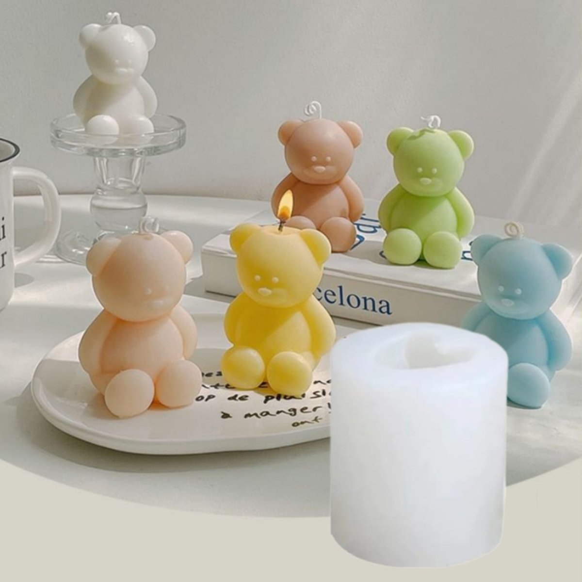 Lyba moulds 3D Cute Teddy Bear Cake Candle Silicone Mould - Bakeware India