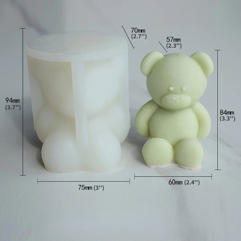 Lyba moulds 3D Cute Teddy Bear Cake Candle Silicone Mould - Bakeware India