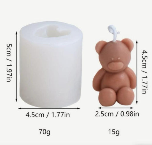 Lyba moulds 3D Cute Teddy Bear Cake Candle Silicone Mould - Bakeware India