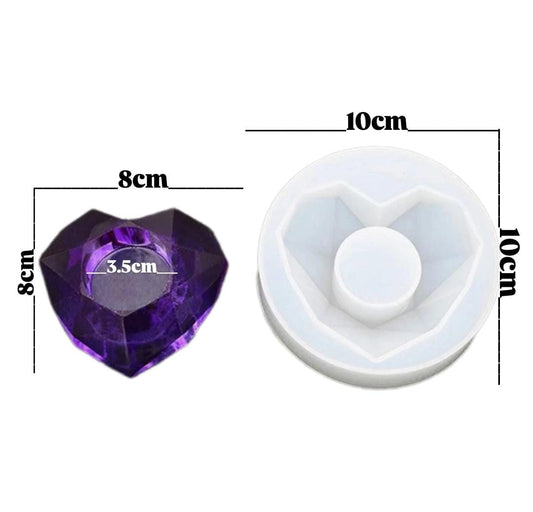 Lyba Moulds 3D Heart Concrete Resin Jar Pot Planter Candle Silicone Mould - Bakeware India