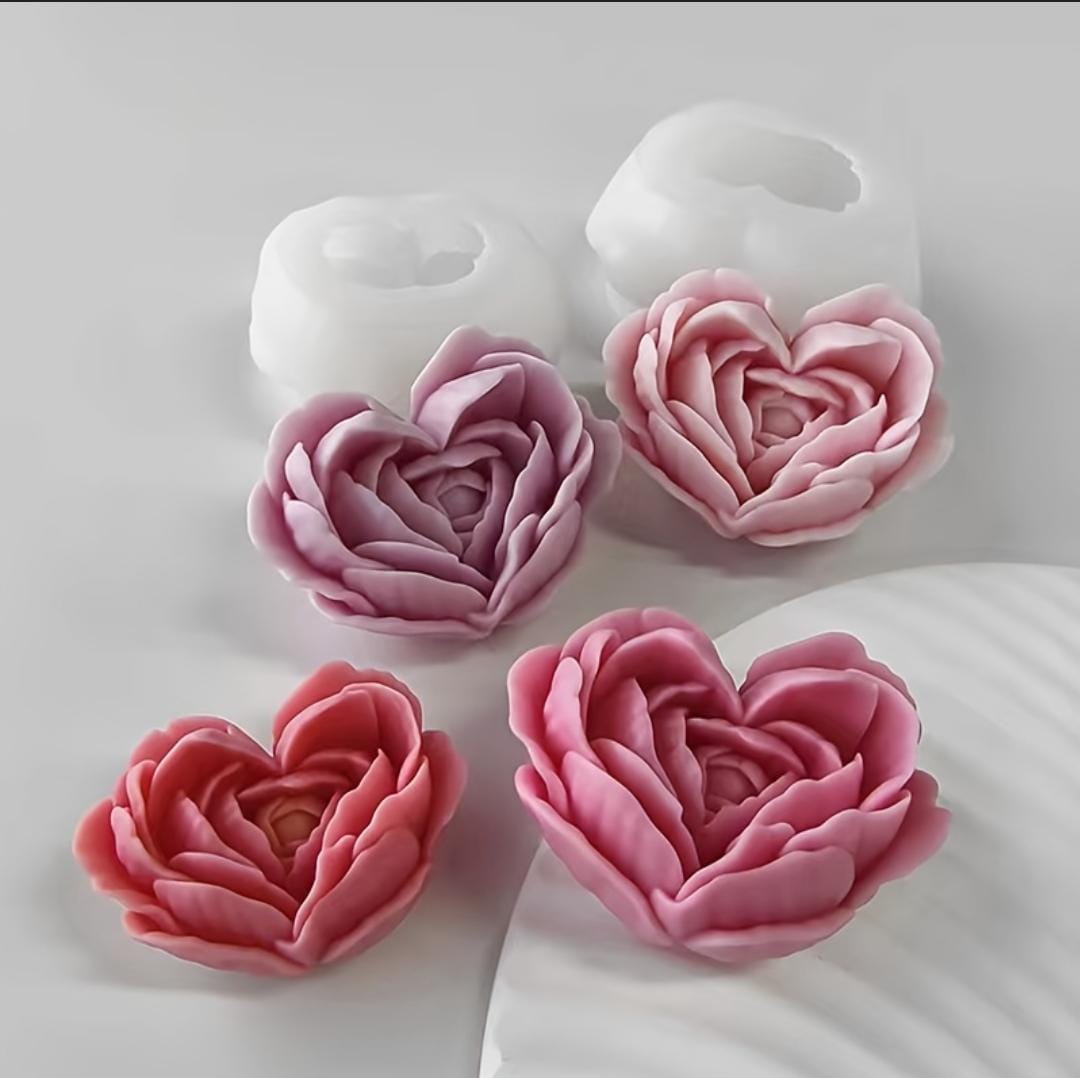 Lyba moulds 3D Heart Rose Flower Petal Silicone Mould for Candle Chocolate - Preorder 25th Feb Dispatch - Bakeware India