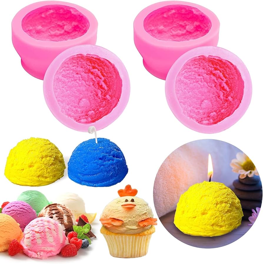 Lyba Moulds 3D Ice Cream Scoop Shape Silicone Candle Mould - Bakeware India