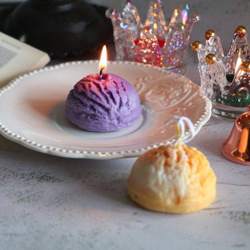 Lyba Moulds 3D Ice Cream Scoop Shape Silicone Candle Mould - Bakeware India