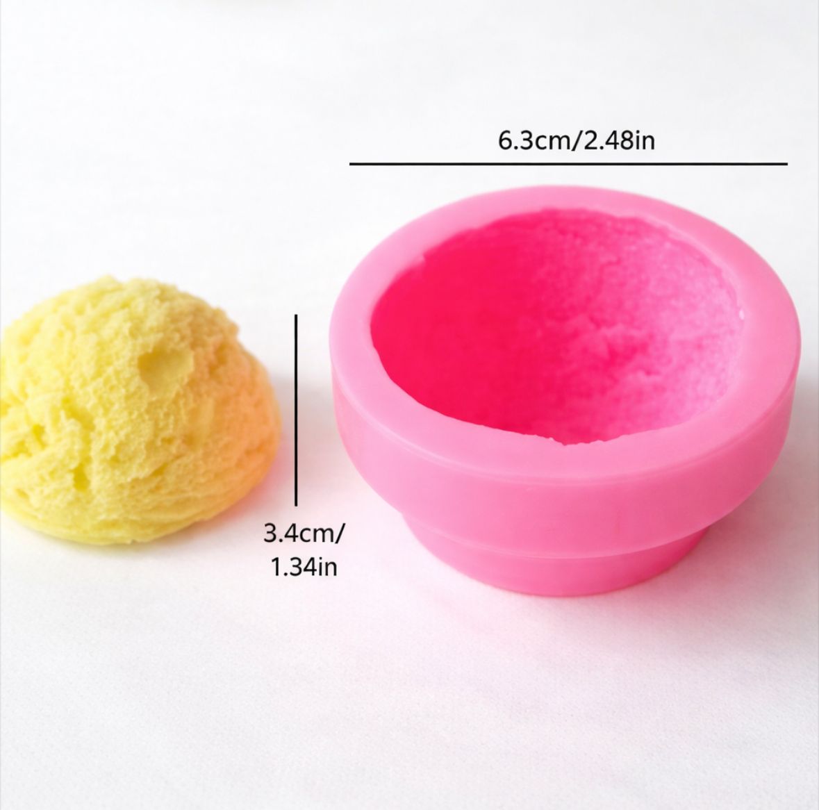 Lyba Moulds 3D Ice Cream Scoop Shape Silicone Candle Mould - Bakeware India