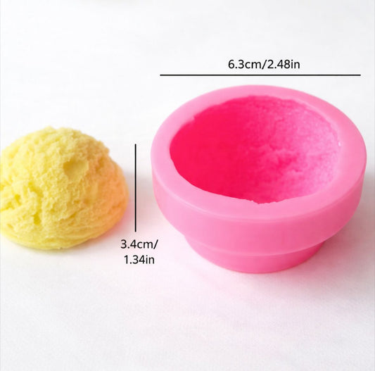 Lyba Moulds 3D Ice Cream Scoop Shape Silicone Candle Mould - Bakeware India