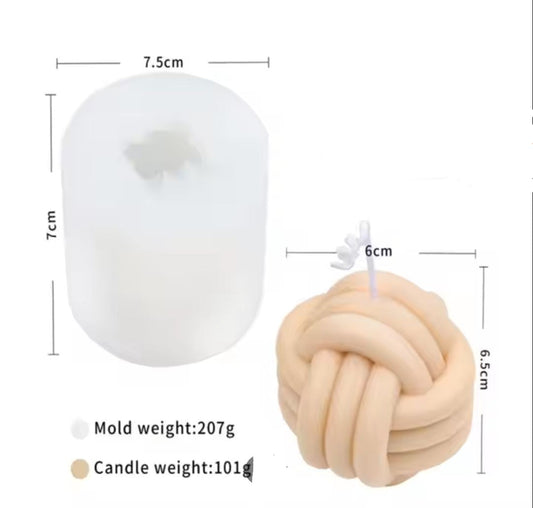 Lyba moulds 3D Knitted Knot Ball Candle Silicone Mould - Bakeware India