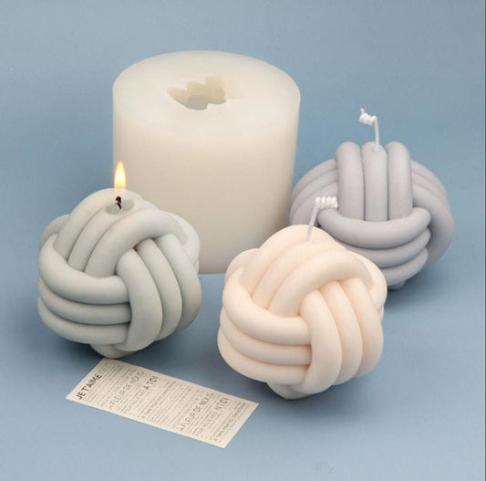 Lyba moulds 3D Knitted Knot Ball Candle Silicone Mould - Bakeware India