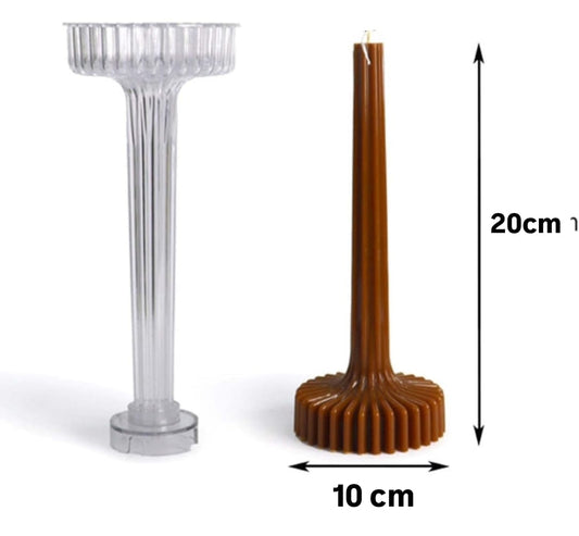 Lyba moulds 3D Lamp Ribbed Geometric Pillar Disc Base Candle Wax Polycarbonate Candle Mould - Preorder 25th Feb Dispatch - Bakeware India