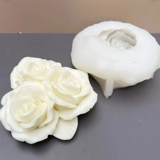 Lyba Moulds 3D Large Rose Flower Candle Silicone Mould - Bakeware India