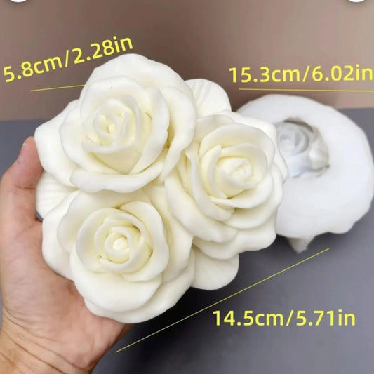 Lyba Moulds 3D Large Rose Flower Candle Silicone Mould - Bakeware India