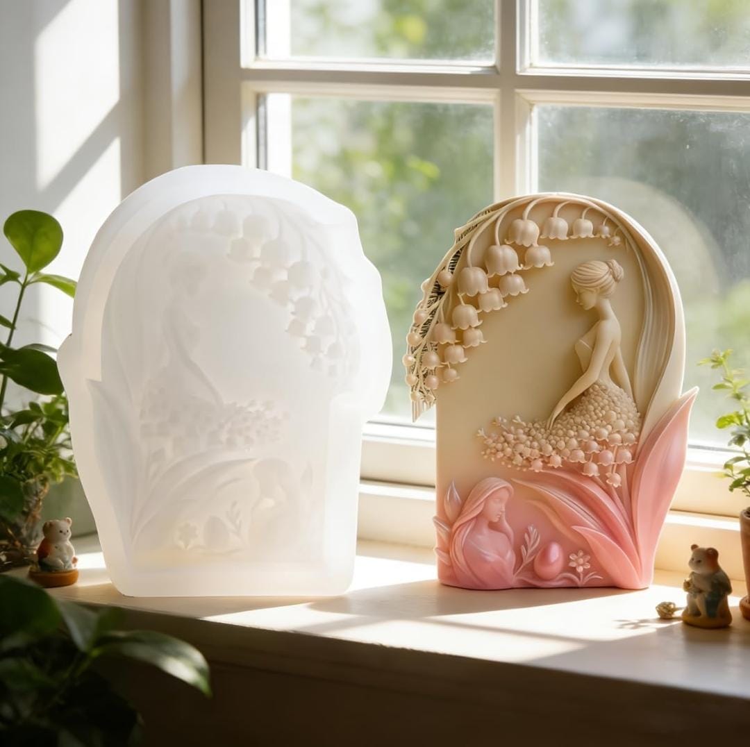 Lyba Moulds 3D Lily of the Valley Angel Wings Silicone Candle Mould - Bakeware India