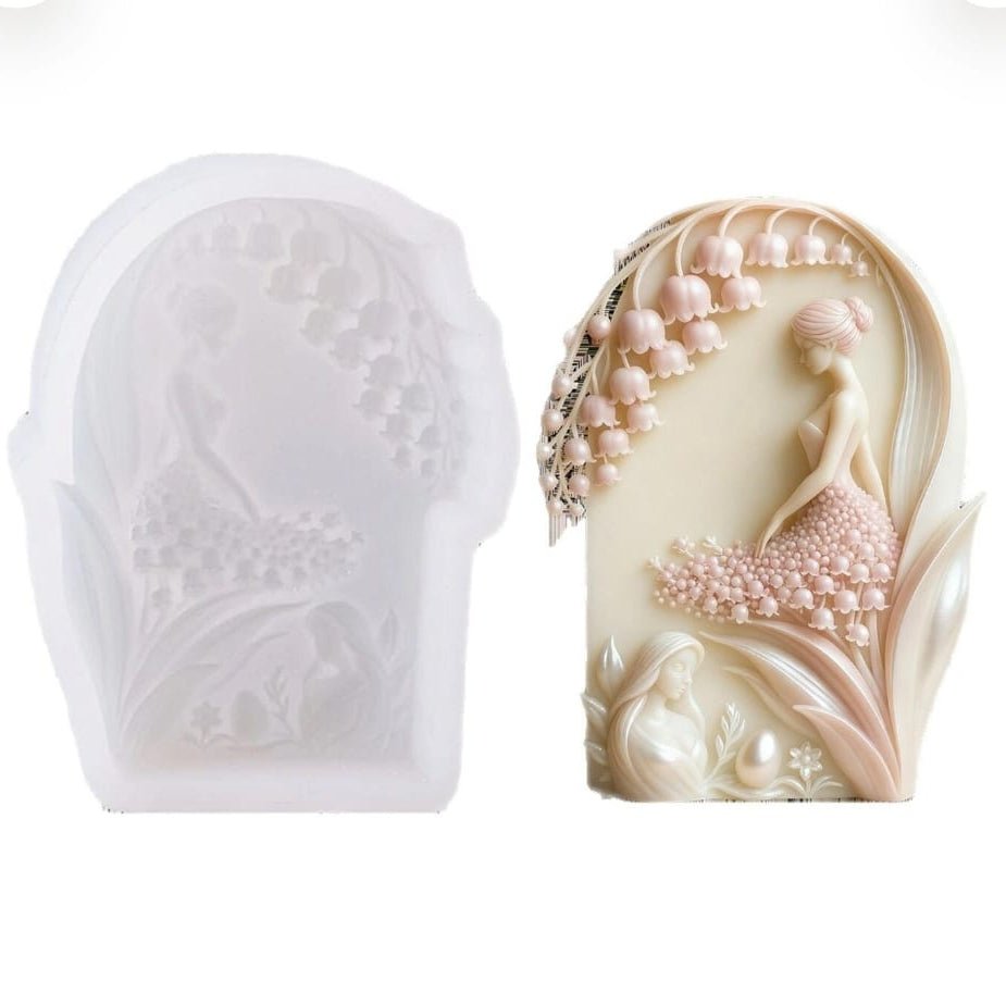 Lyba Moulds 3D Lily of the Valley Angel Wings Silicone Candle Mould - Bakeware India