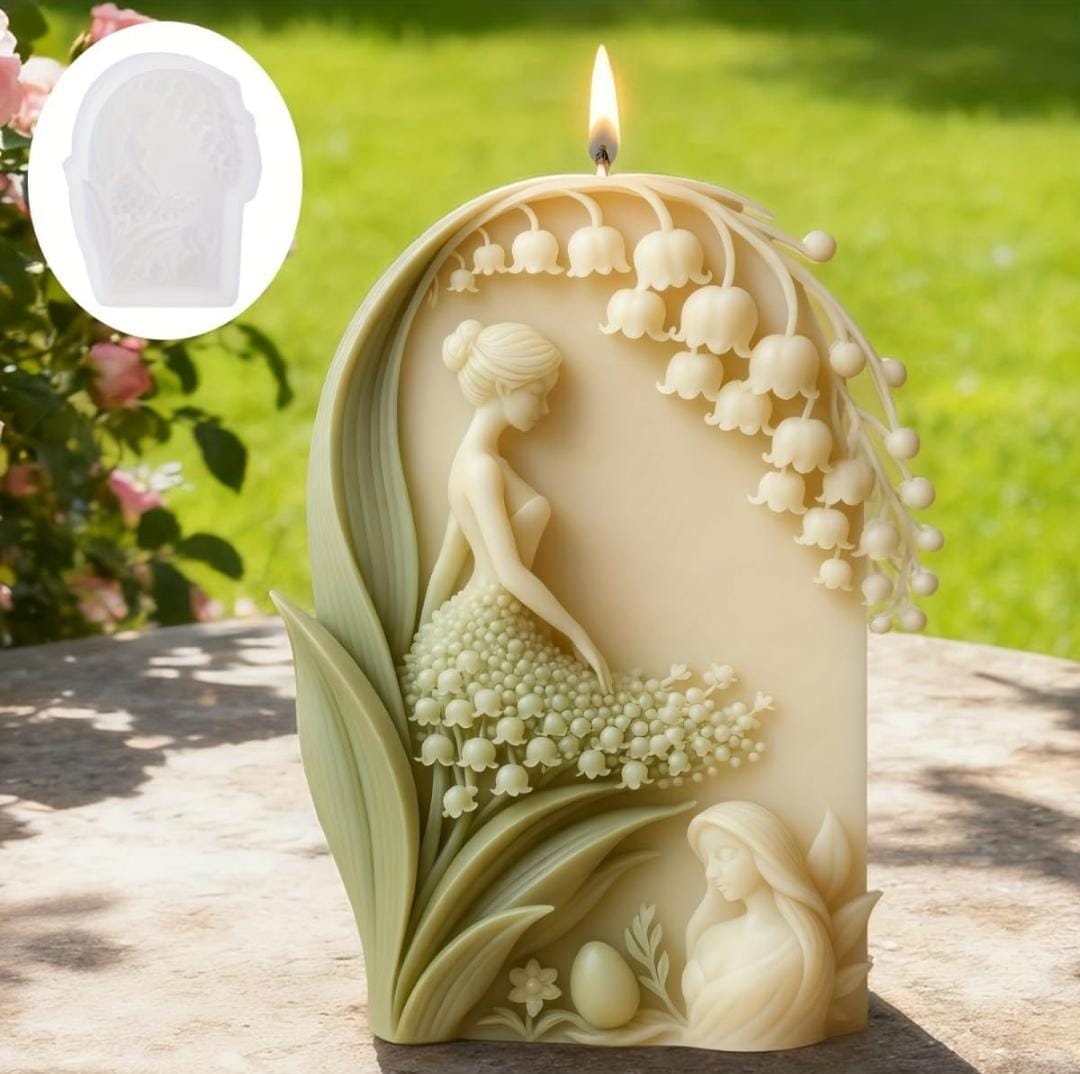 Lyba Moulds 3D Lily of the Valley Angel Wings Silicone Candle Mould - Bakeware India