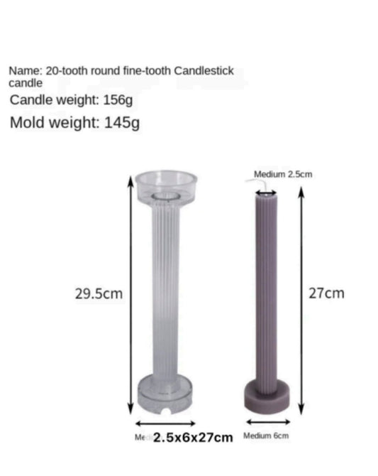 Lyba moulds 3D Long Cylindrical Column Candle Polycarbonate Mould - Bakeware India