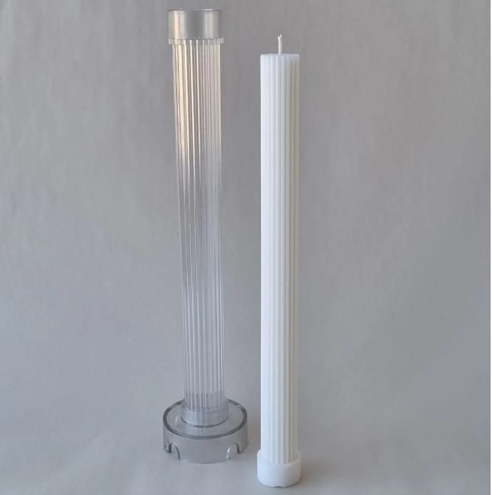 Lyba moulds 3D Long Cylindrical Column Candle Polycarbonate Mould - Bakeware India