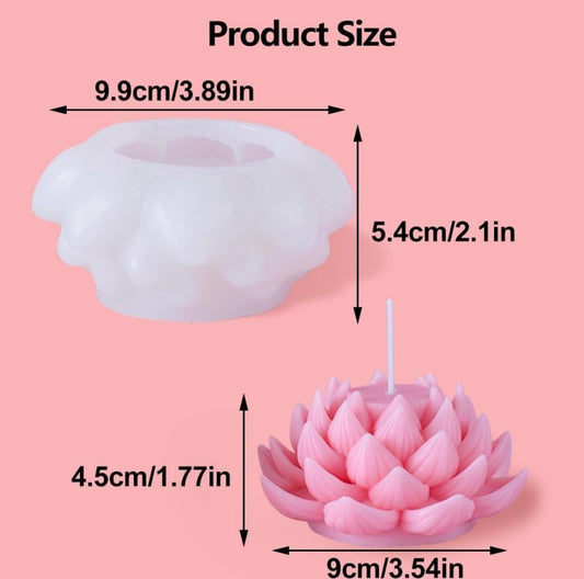 Lyba Moulds 3D Lotus Bloom Flower Cactus Plant Candle Silicone Mould - Bakeware India
