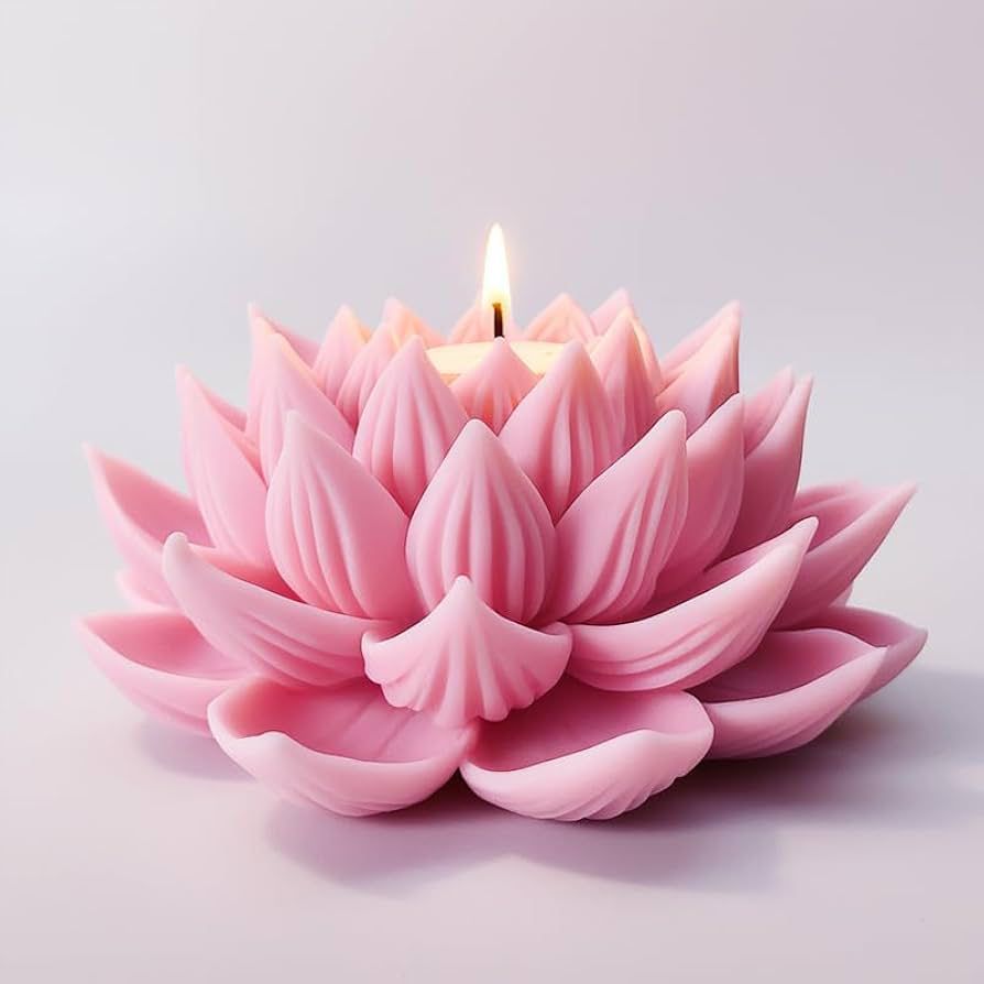 Lyba Moulds 3D Lotus Bloom Flower Cactus Plant Candle Silicone Mould - Bakeware India