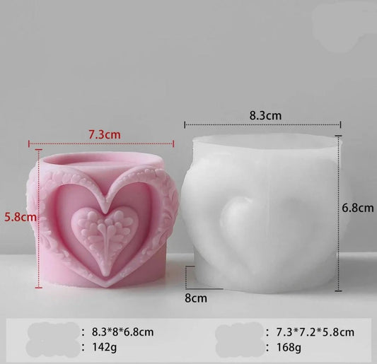 Lyba moulds 3D Love Heart Jar Silicone Mould for Candle Chocolate - Bakeware India